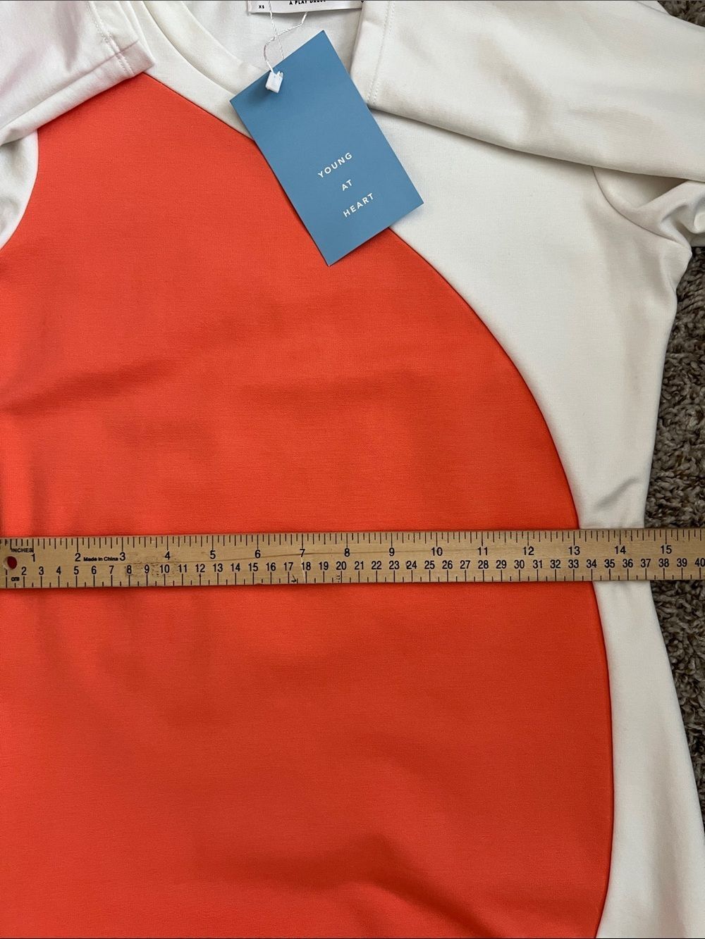 NWT Sonnet James A Play Dress Doutzen in Pale Orange and Cream Size XS - Picture 10 of 13